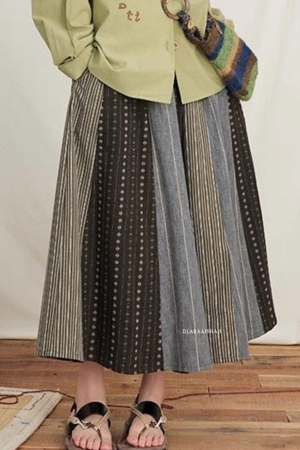 HANASKIRT.NAVYGREY.D