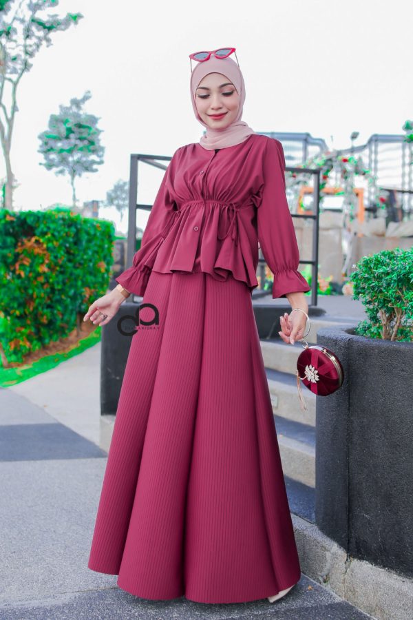 LAMIA BLOUSE - MAROON ( TOP ONLY )