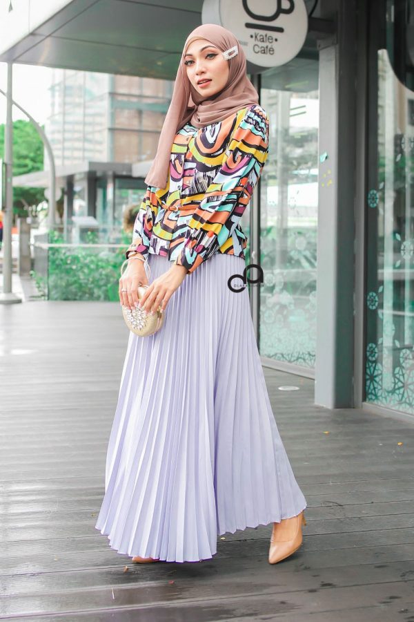 PLEATED SKIRT - SILVER GREY