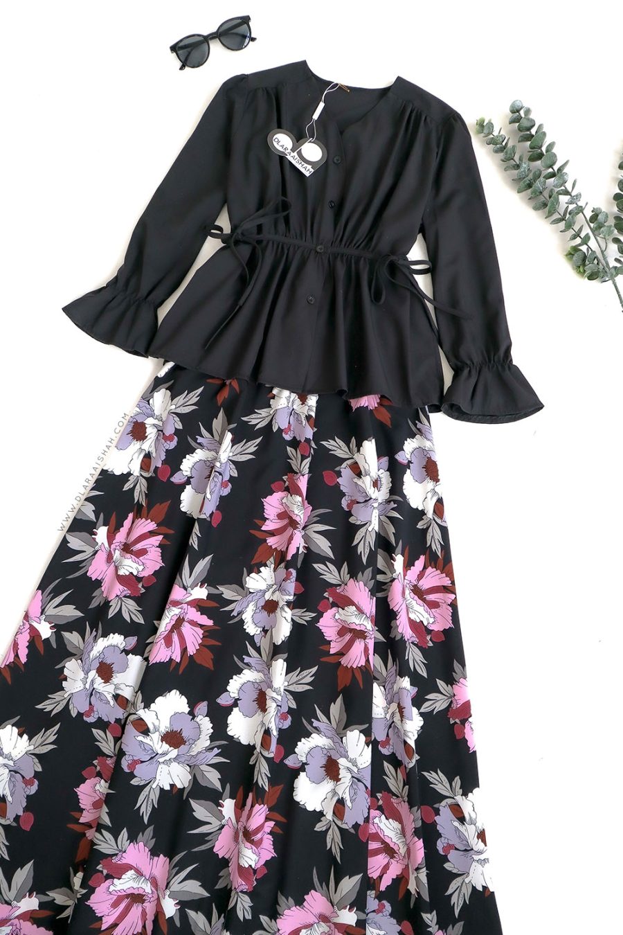 LAMIA BLOUSE - BLACK ( TOP ONLY )