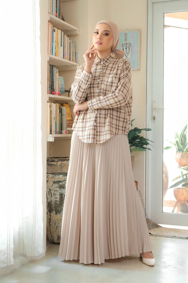 PLEATED SKIRT - NUDE BLUSH