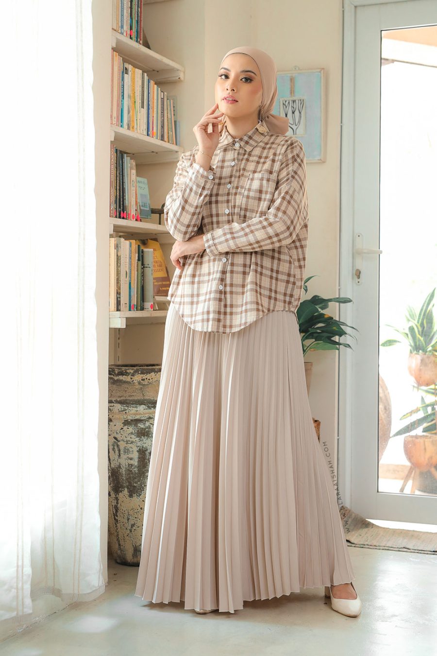 PLEATED SKIRT - NUDE BLUSH