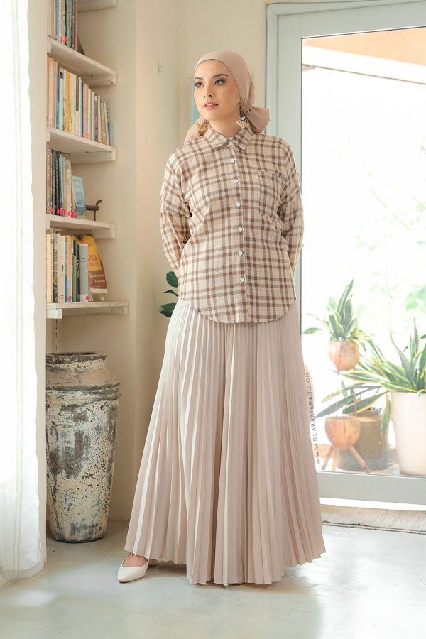 PLEATED SKIRT - NUDE BLUSH