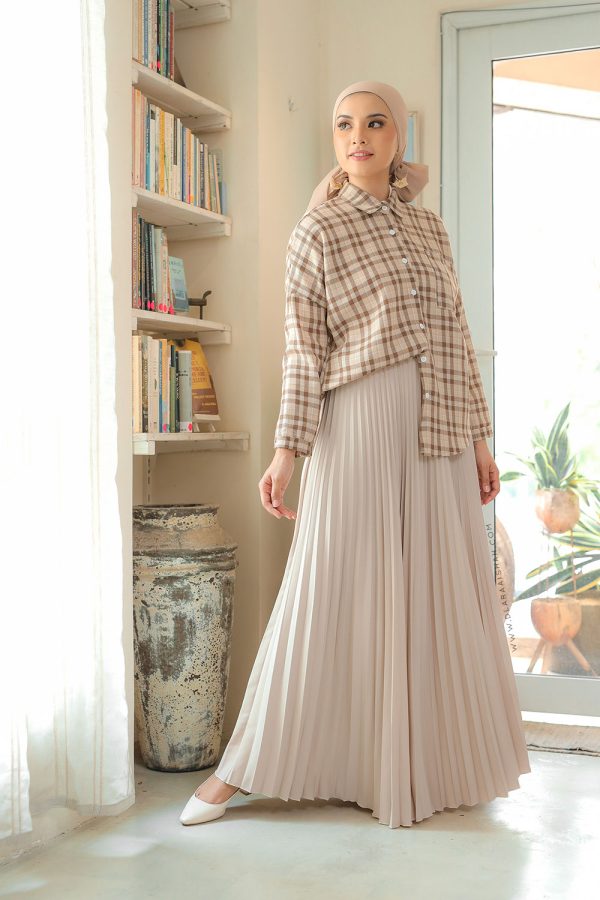 PLEATED SKIRT - NUDE BLUSH