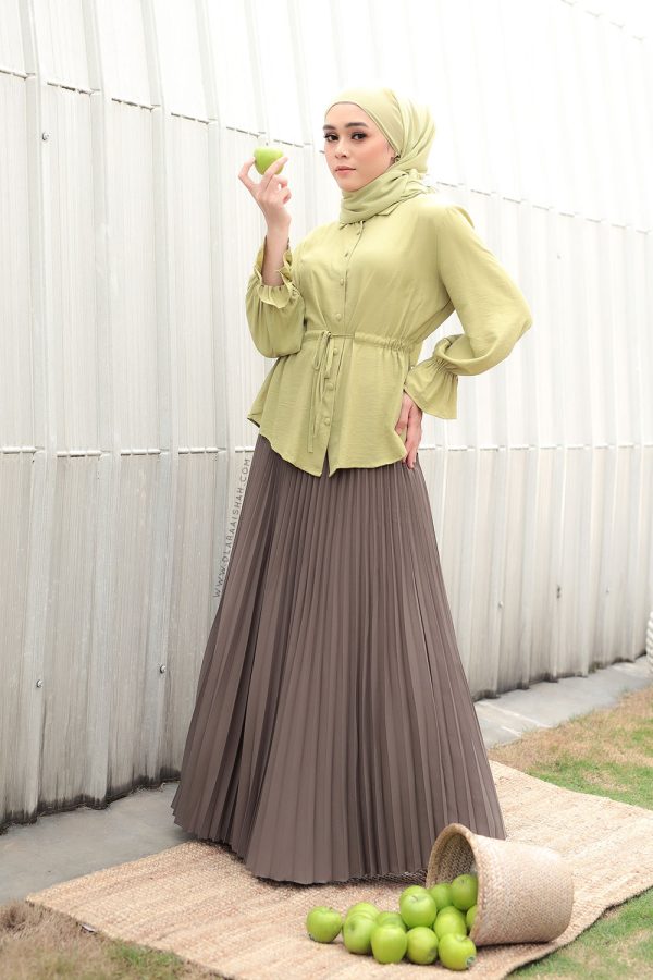 PLEATED SKIRT - OLIVE