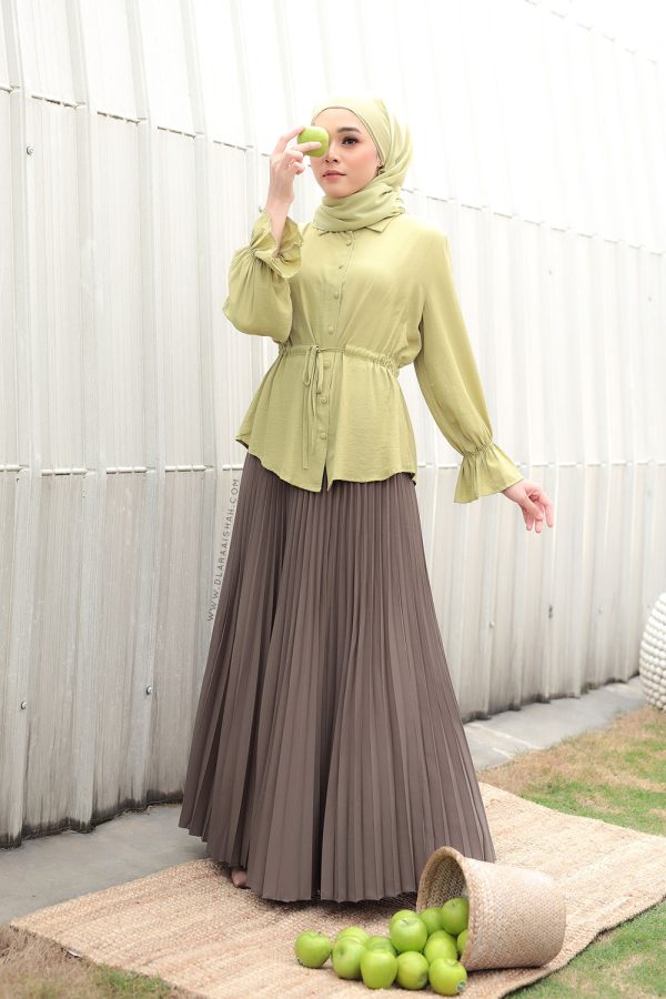 PLEATED SKIRT - OLIVE