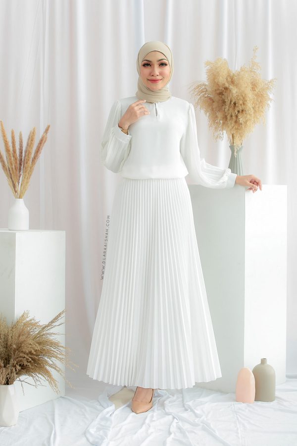 PLEATED SKIRT - WHITE