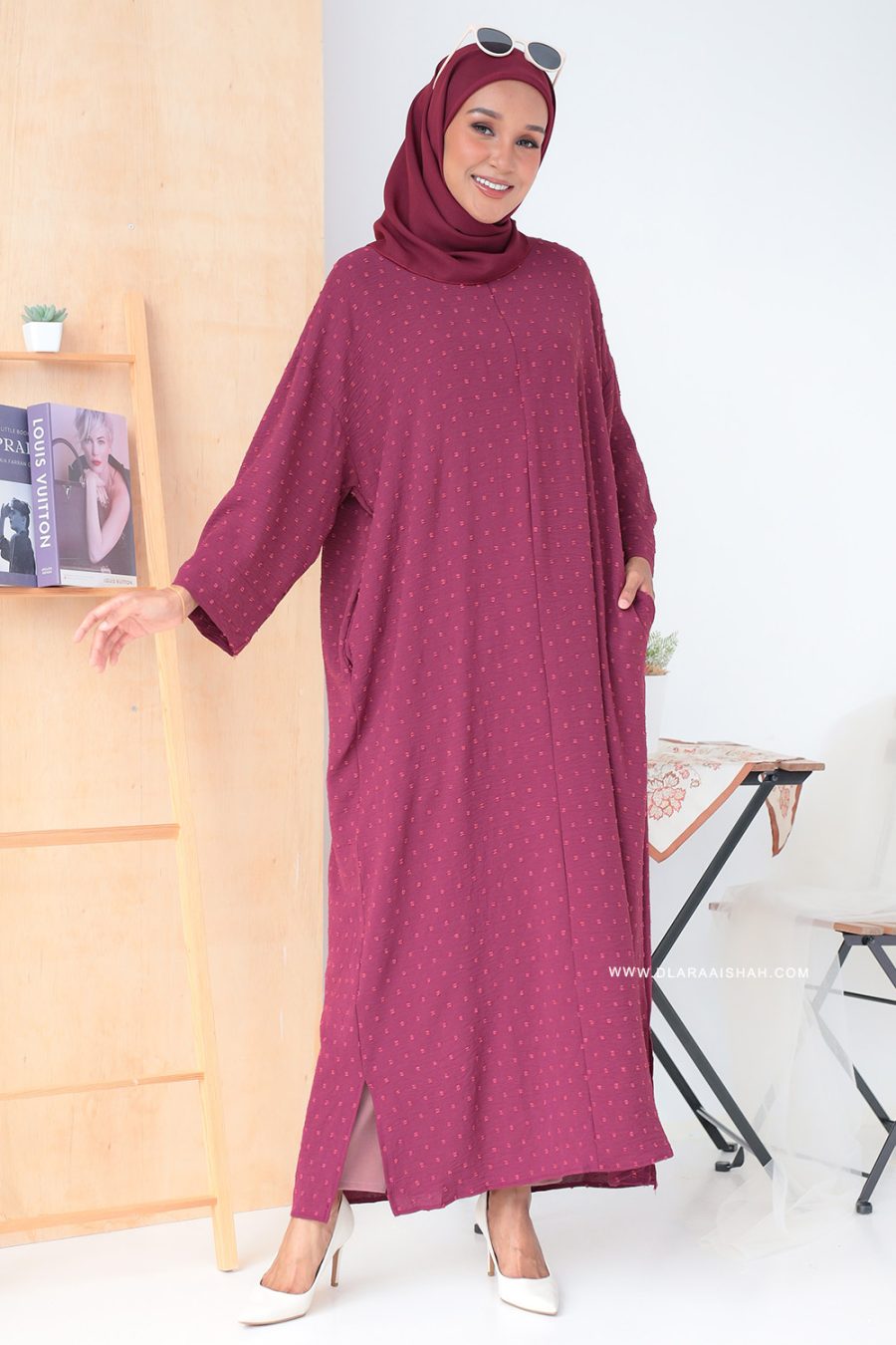 DEENA QUFTAN - BURGUNDY