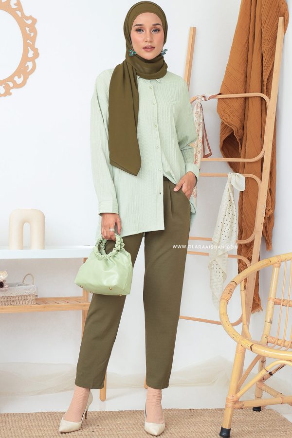 HENLEY SLIMFIT PANTS - OLIVE