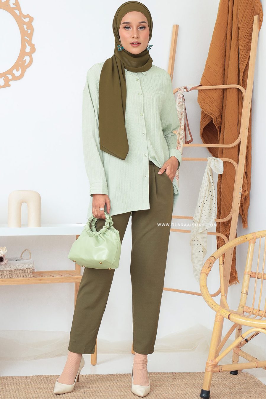 HENLEY SLIMFIT PANTS - OLIVE