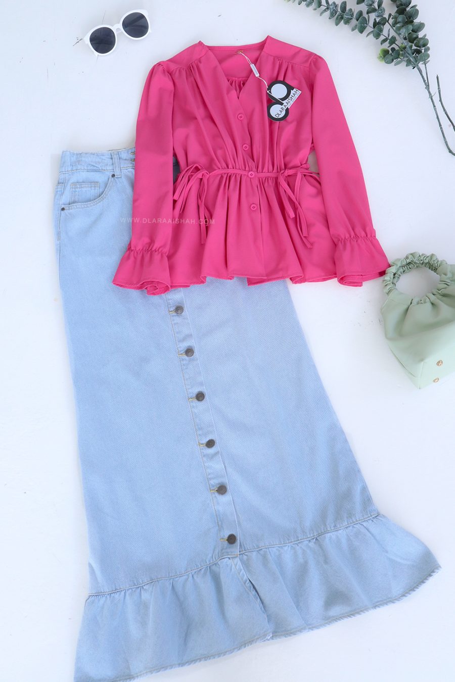 LAMIA BLOUSE - HOT PINK (TOP ONLY)