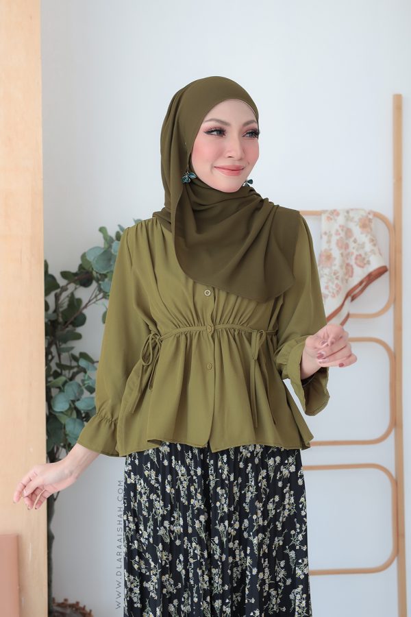 LAMIA BLOUSE - LEAF GREEN (TOP ONLY)