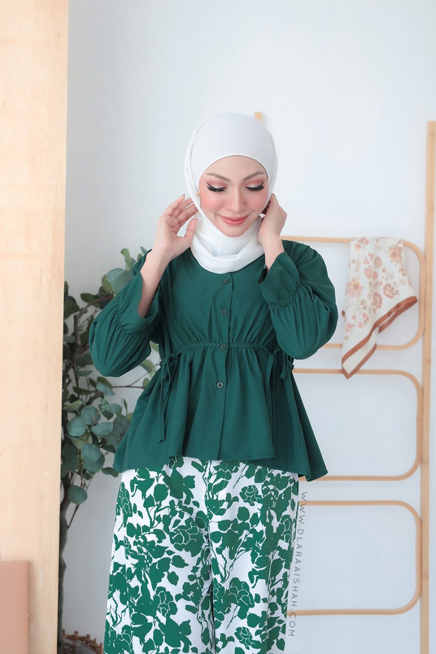 LAMIA BLOUSE - TEAL GREEN (TOP ONLY)