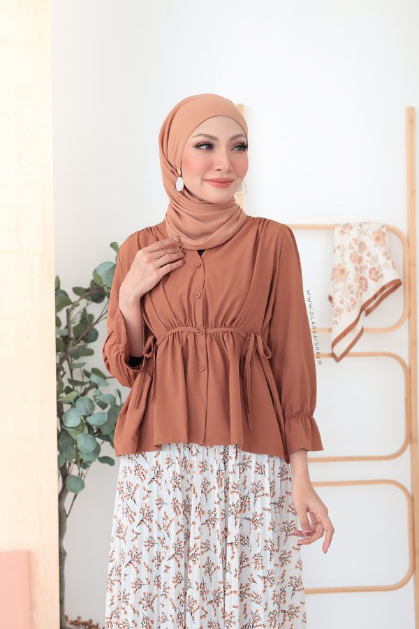 LAMIA BLOUSE - TEDDY BROWN  (TOP ONLY)
