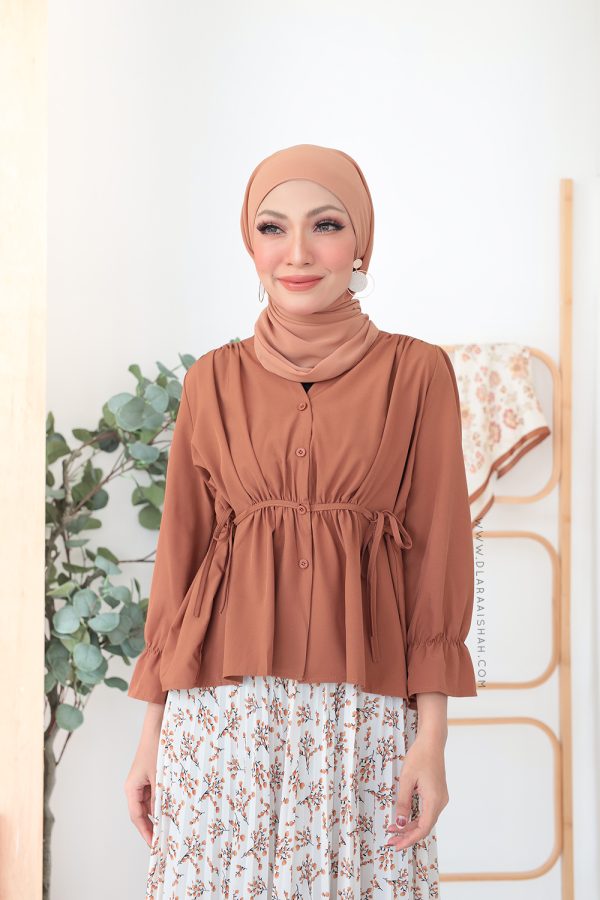 LAMIA BLOUSE - TEDDY BROWN  (TOP ONLY)