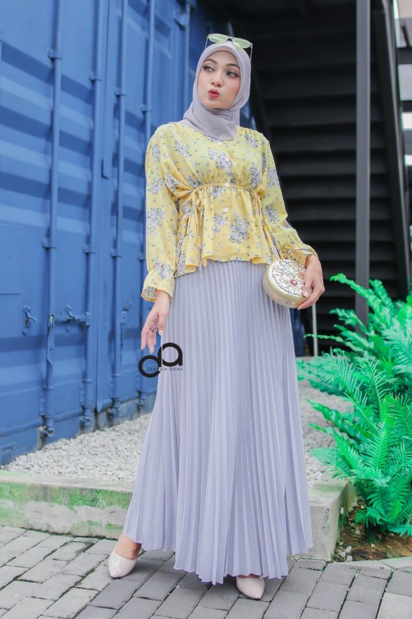 PLEATED SKIRT - SILVER GREY