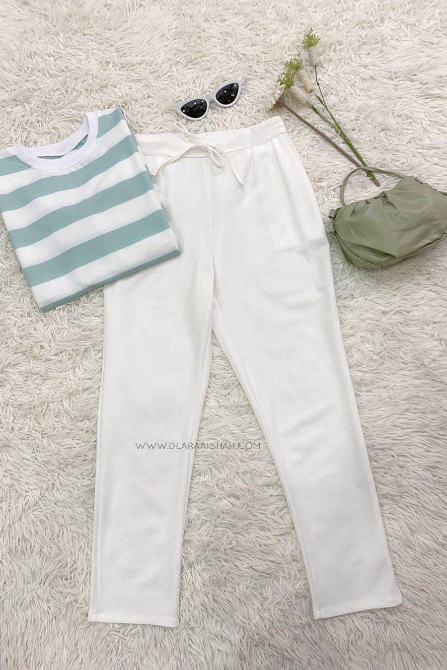 HENLEY SLIMFIT PANTS - WHITE