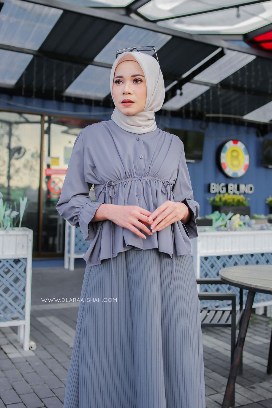 LAMIA BLOUSE - GREY ( TOP ONLY )