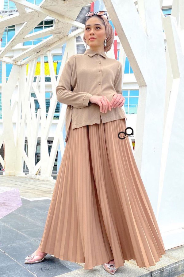 PLEATED SKIRT - MOCHA